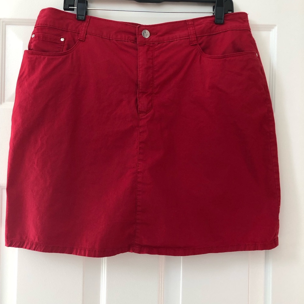 Croft & Barrow Cotton & Spandex Classic Fit Skort In Red - Size 16